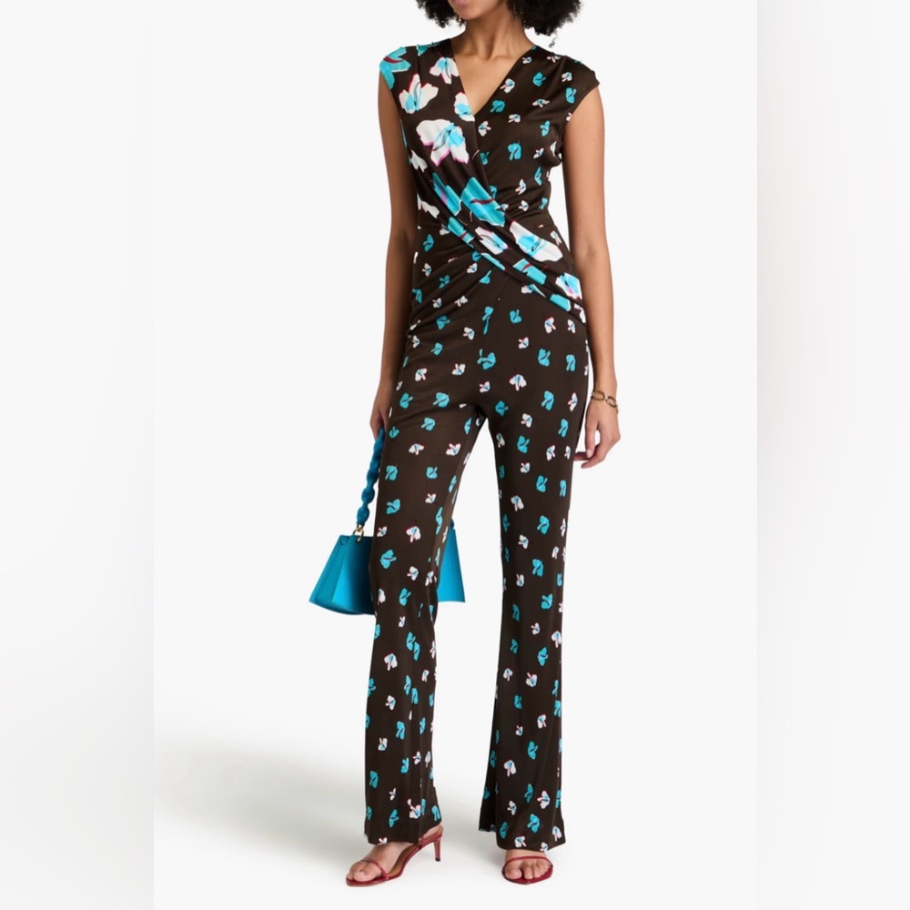 Diane Von- furstenberg- Daniella wrap effect floral print jersey dress
